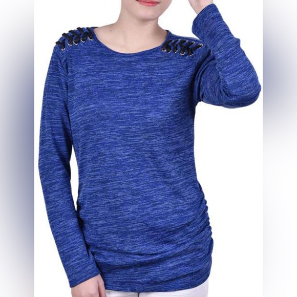 NY Collection Tops - 🚨NEW NY Collection Women's Lacing and Grommet with Rouched Side Seams Top